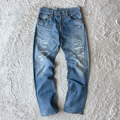エターナル 美品 ETERNAL ダメージ加工デニム 32 備中倉敷工房　藍青