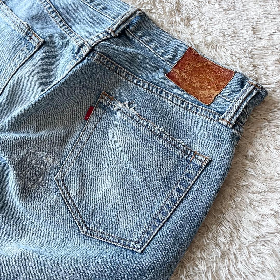 エターナル 美品 ETERNAL ダメージ加工デニム 32 備中倉敷工房　藍青