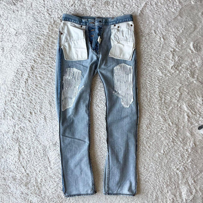 エターナル 美品 ETERNAL ダメージ加工デニム 32 備中倉敷工房　藍青