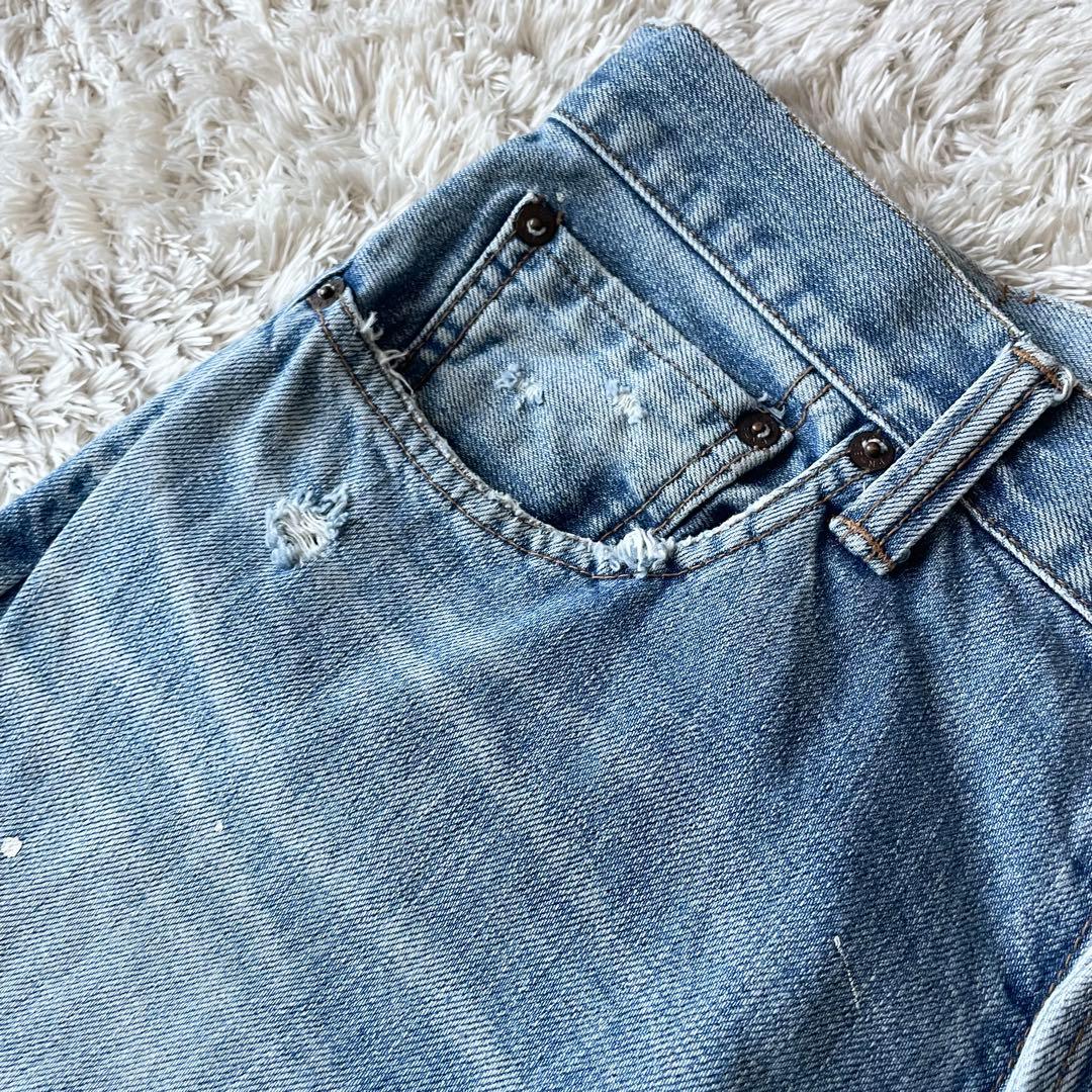 エターナル 美品 ETERNAL ダメージ加工デニム 32 備中倉敷工房　藍青