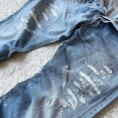 エターナル 美品 ETERNAL ダメージ加工デニム 32 備中倉敷工房　藍青