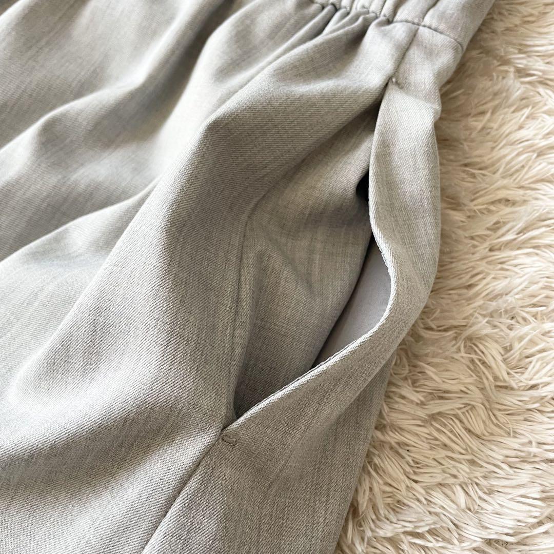 プルミエアロンディスモン 極美品 ワイドパンツ 36 グレー