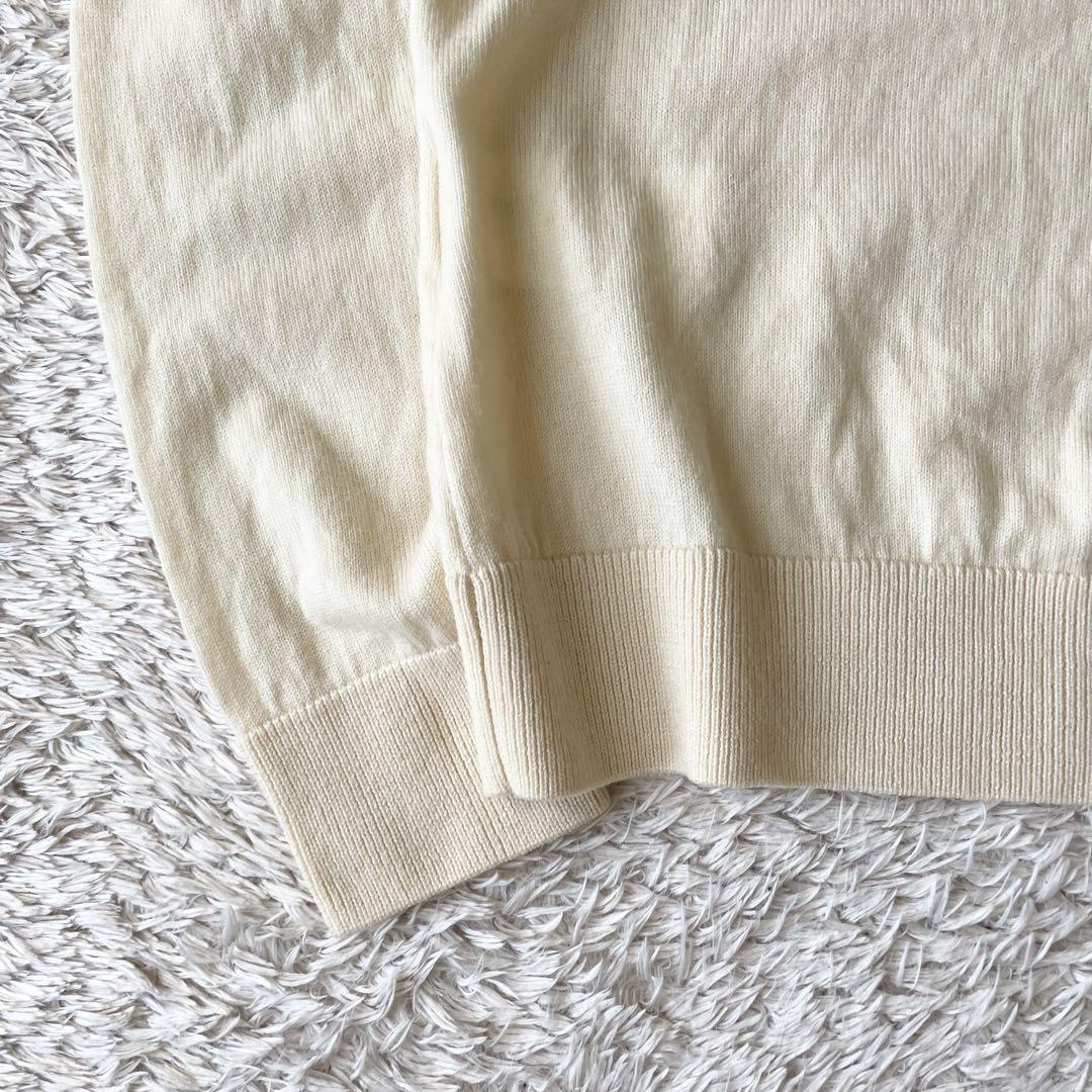 ラルフローレン 美品 Vネック メリノウールニット M アイボリー