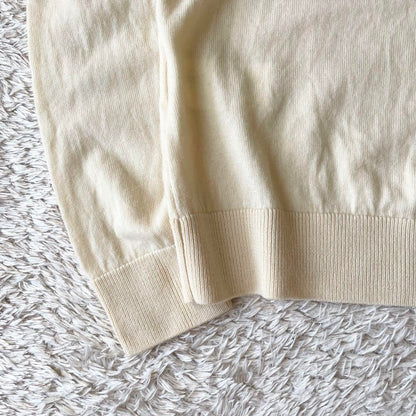 ラルフローレン 美品 Vネック メリノウールニット M アイボリー