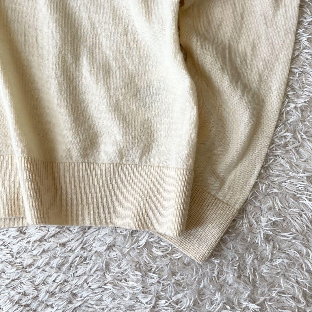 ラルフローレン 美品 Vネック メリノウールニット M アイボリー
