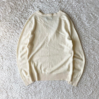 ラルフローレン 美品 Vネック メリノウールニット M アイボリー