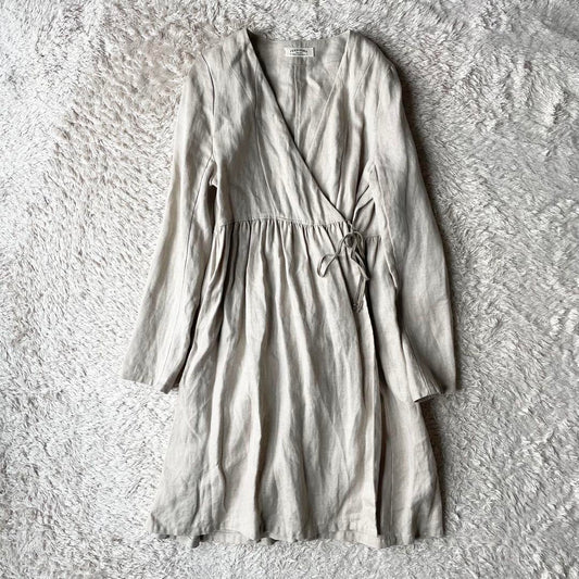 フレームワーク 美品 リネンカシュクールワンピース F ベージュ