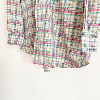 パパス 極美品 PAPAS バンドカラーシャツ チェック L