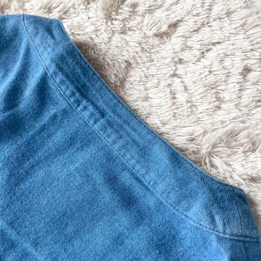 ICHI 美品 インディゴコットンロングワンピース F ブルー