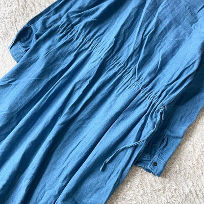 ICHI 美品 インディゴコットンロングワンピース F ブルー