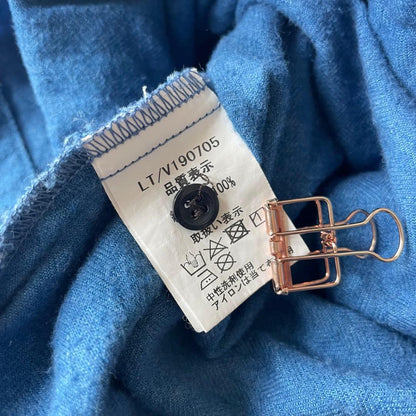 ICHI 美品 インディゴコットンロングワンピース F ブルー