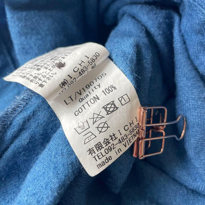 ICHI 美品 インディゴコットンロングワンピース F ブルー