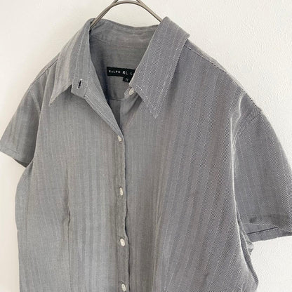 ラルフローレン 美品 半袖シャツ ヘリンボーン 11 グレー