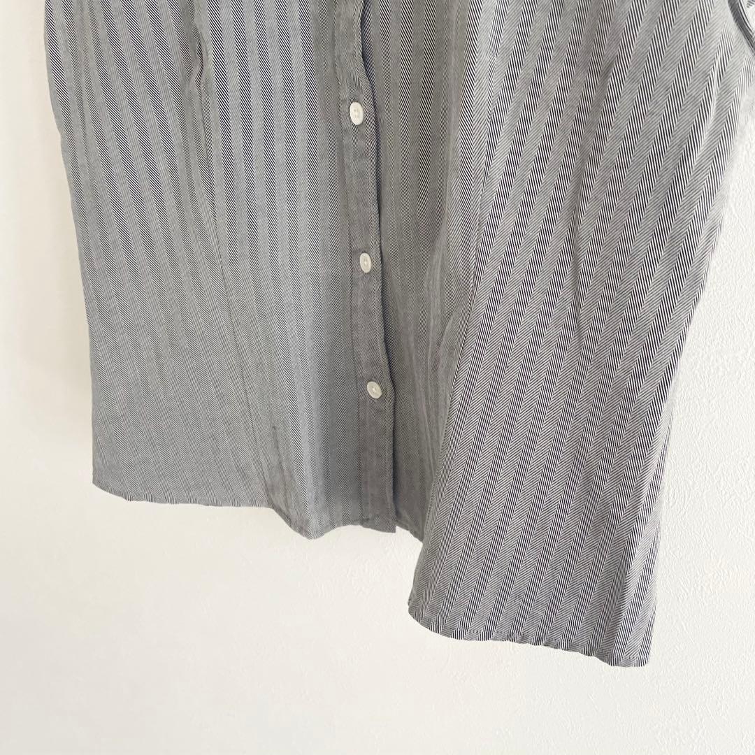 ラルフローレン 美品 半袖シャツ ヘリンボーン 11 グレー