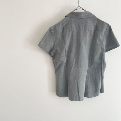 ラルフローレン 美品 半袖シャツ ヘリンボーン 11 グレー