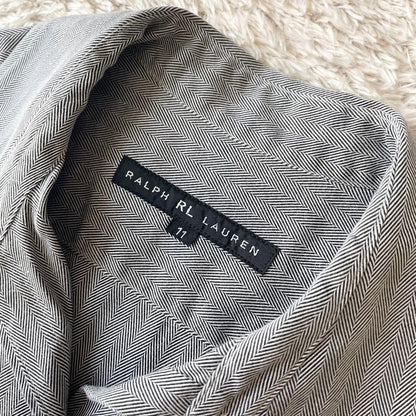 ラルフローレン 美品 半袖シャツ ヘリンボーン 11 グレー