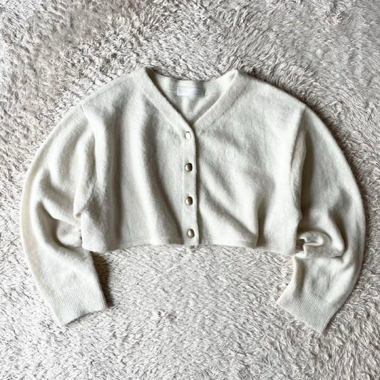 セルフォード 極美品 CELFORD クロップドカーディガン 金ボタン F 白