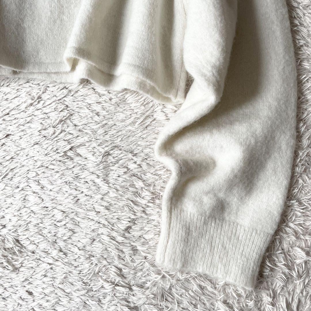 セルフォード 極美品 CELFORD クロップドカーディガン 金ボタン F 白