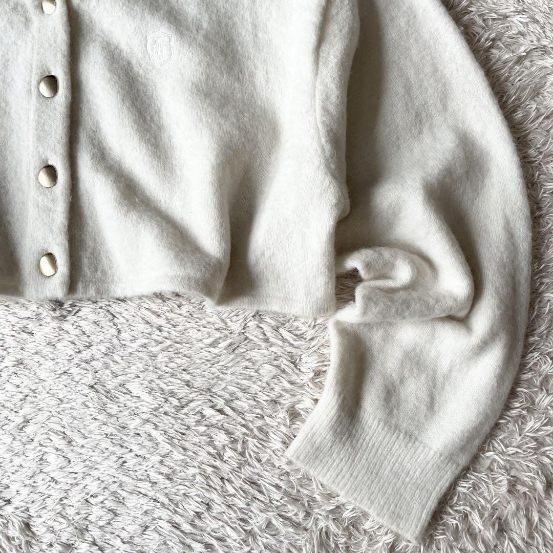 セルフォード 極美品 CELFORD クロップドカーディガン 金ボタン F 白