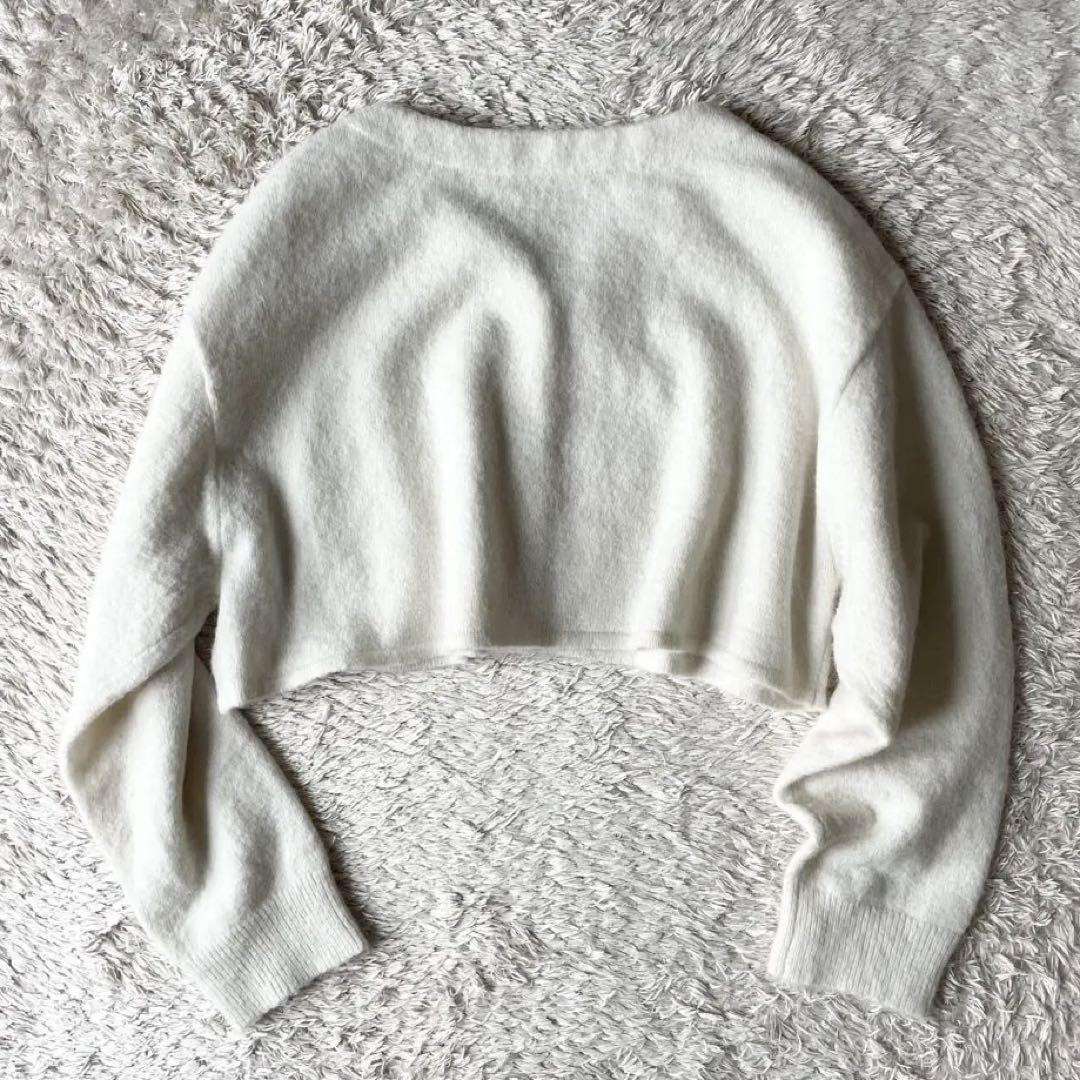 セルフォード 極美品 CELFORD クロップドカーディガン 金ボタン F 白