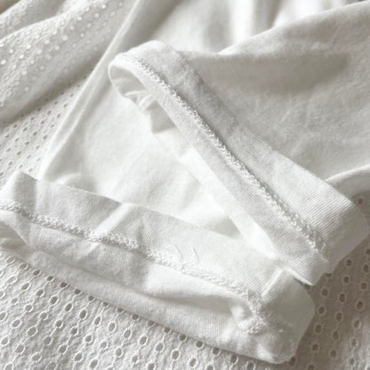 45R 切替L/Sカットソー カットワーク メッシュ L