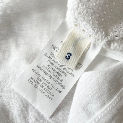 45R 切替L/Sカットソー カットワーク メッシュ L