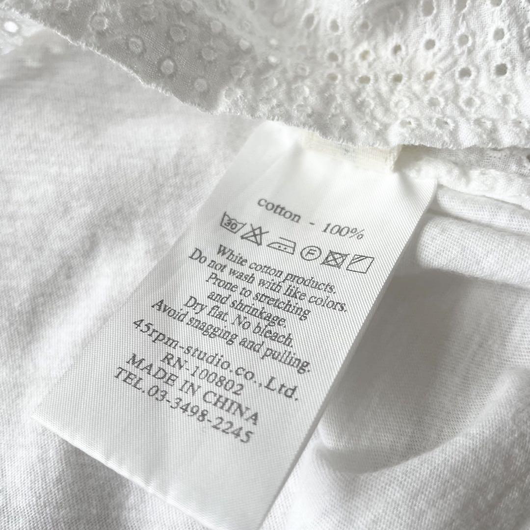 45R 切替L/Sカットソー カットワーク メッシュ L