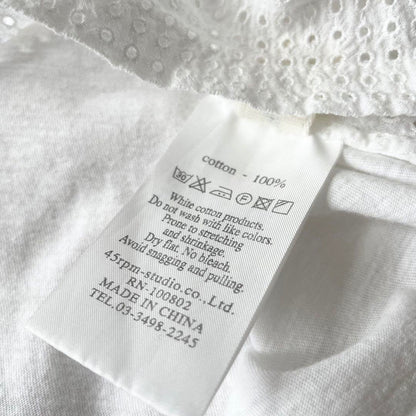 45R 切替L/Sカットソー カットワーク メッシュ L