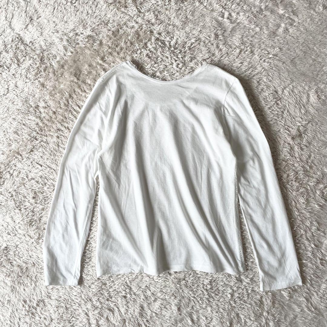 45R 切替L/Sカットソー カットワーク メッシュ L