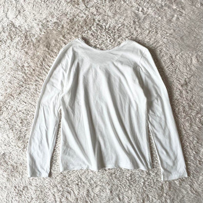 45R 切替L/Sカットソー カットワーク メッシュ L