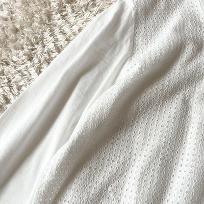 45R 切替L/Sカットソー カットワーク メッシュ L