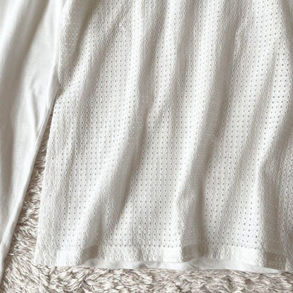 45R 切替L/Sカットソー カットワーク メッシュ L