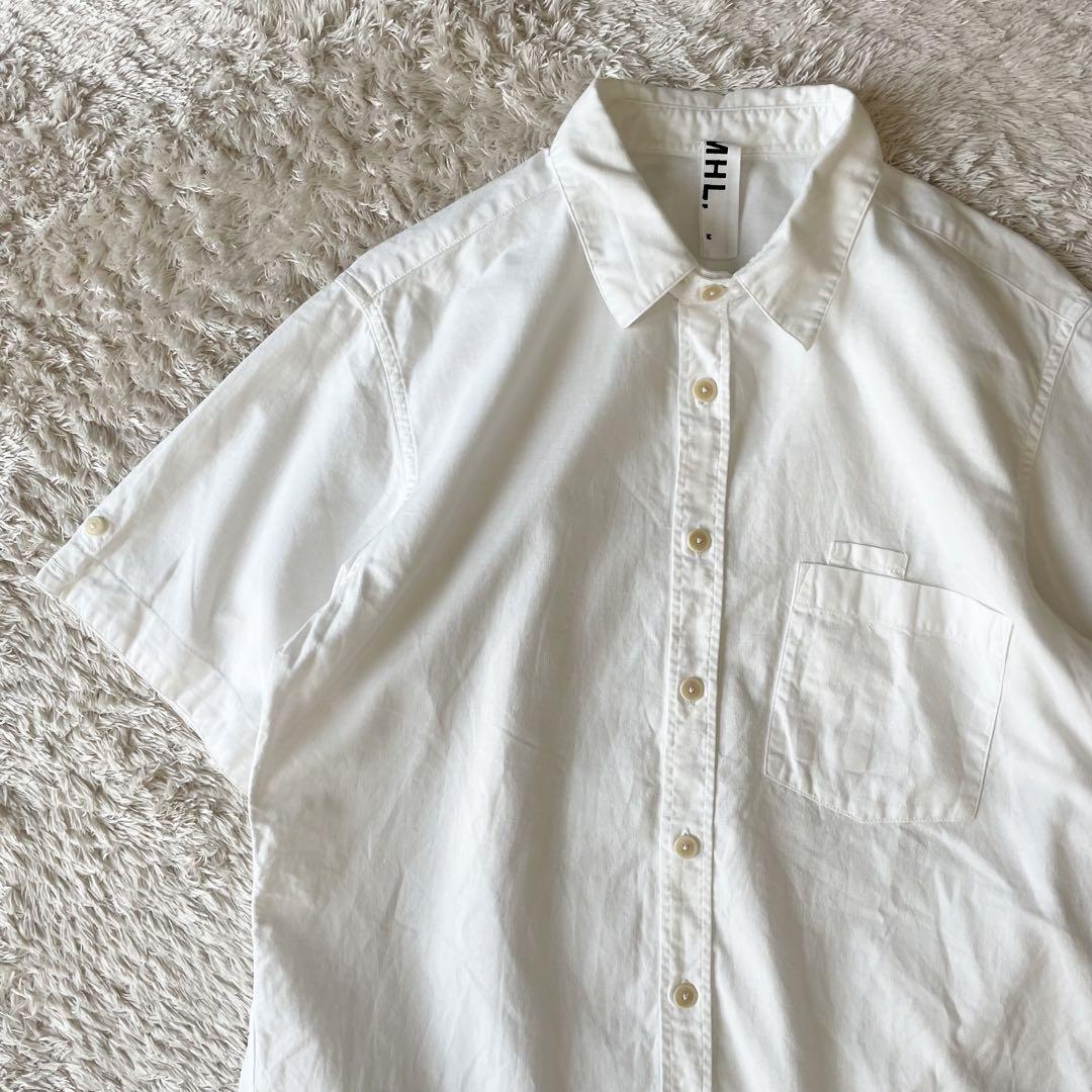 エムエイチエル 美品 MHL 半袖シャツ コットンリネン M