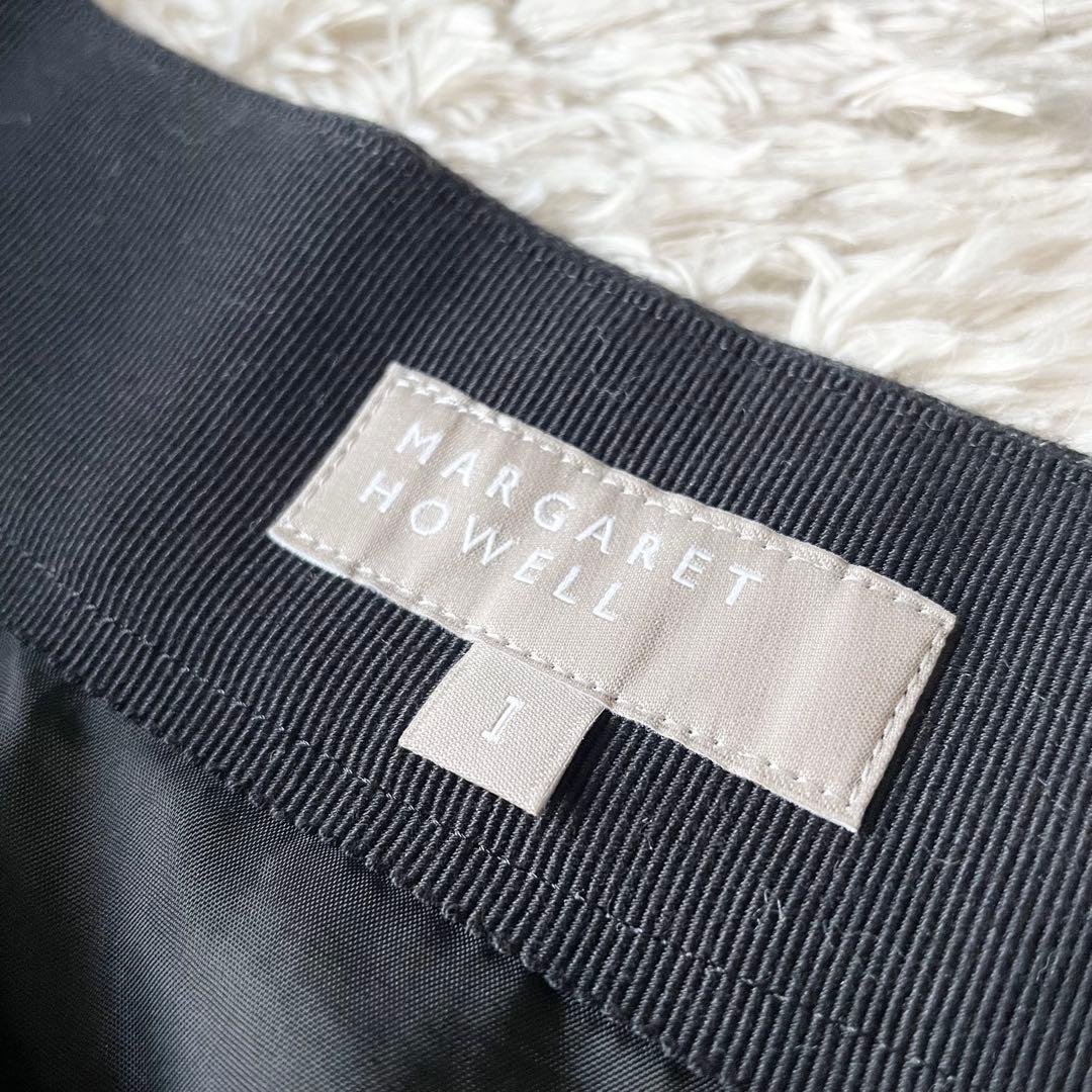 マーガレットハウエル 美品 ウールプリーツスカート 1 グレーチェック