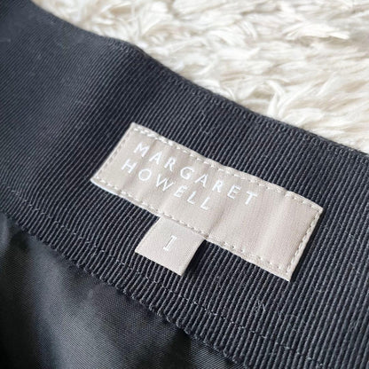 マーガレットハウエル 美品 ウールプリーツスカート 1 グレーチェック