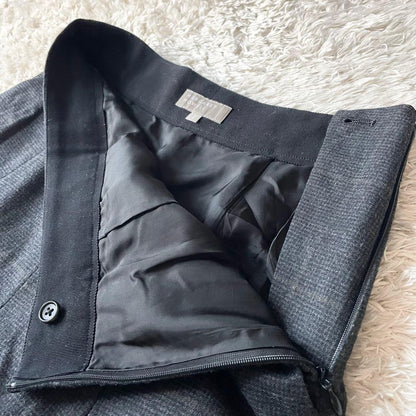 マーガレットハウエル 美品 ウールプリーツスカート 1 グレーチェック