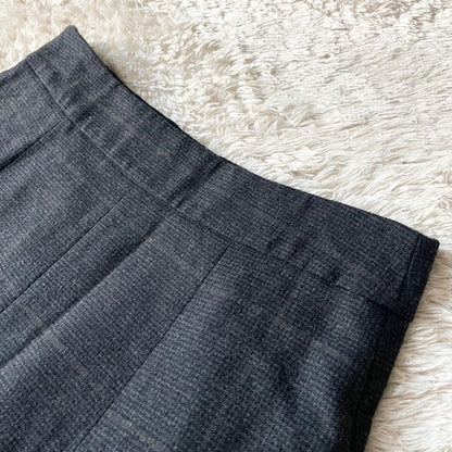 マーガレットハウエル 美品 ウールプリーツスカート 1 グレーチェック