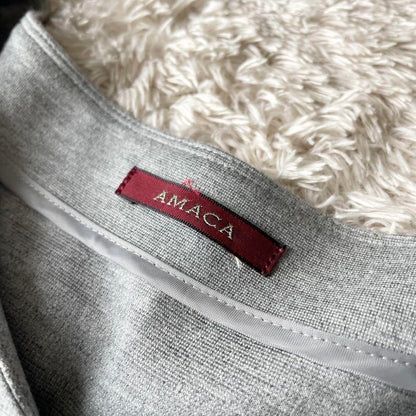 アマカ 美品 AMACA ストレッチワンピース 38 グレー