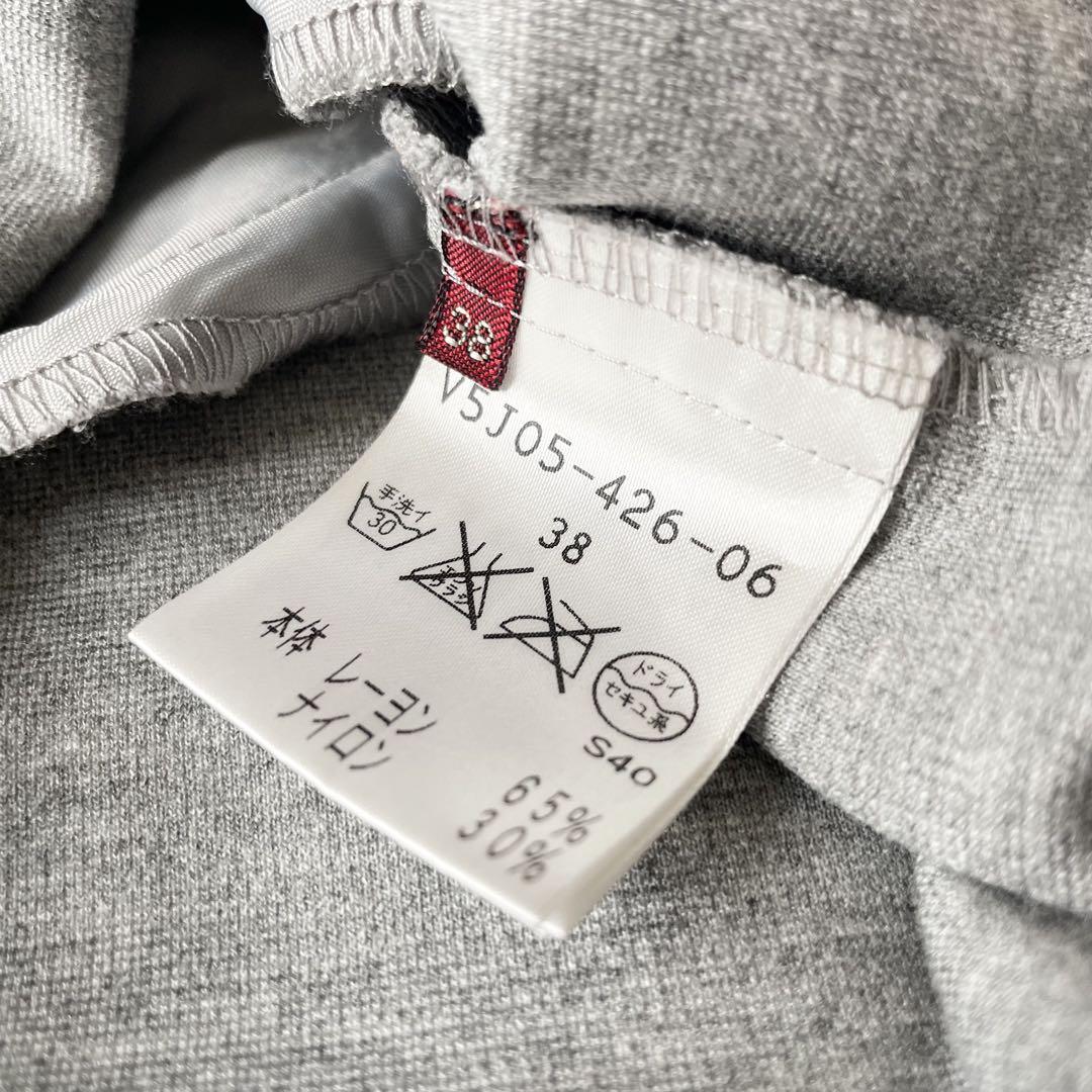 アマカ 美品 AMACA ストレッチワンピース 38 グレー