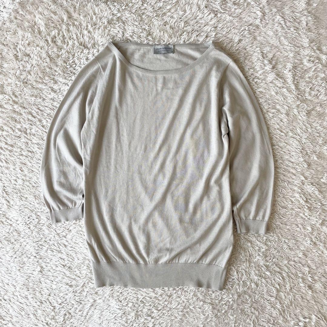 JOHN SMEDLEY シーアイランドコットンニット M グレージュ