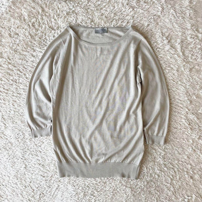 JOHN SMEDLEY シーアイランドコットンニット M グレージュ