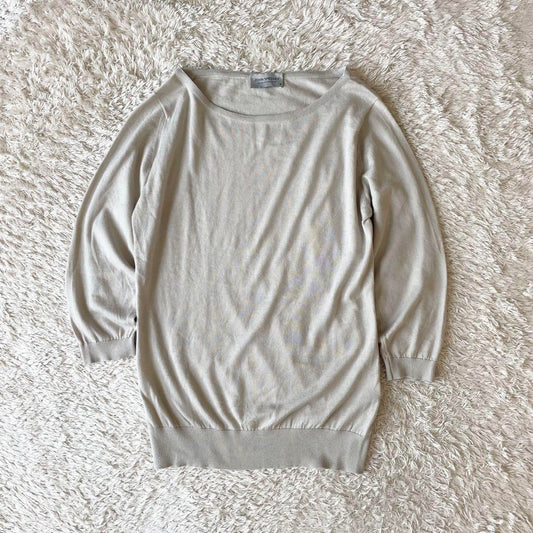 JOHN SMEDLEY シーアイランドコットンニット M グレージュ