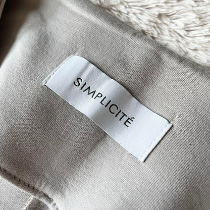 SIMPLICITE 美品 ダンボールノーカラーコート F ベージュ