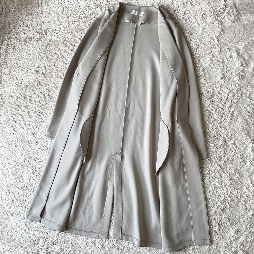 SIMPLICITE 美品 ダンボールノーカラーコート F ベージュ