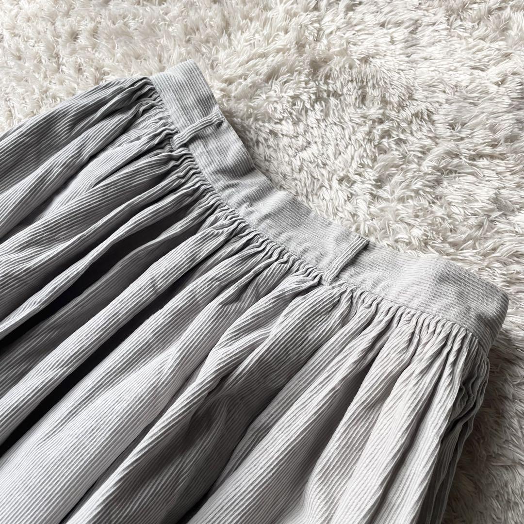 45R 美品 コールピケスカート 2 ライトグレー