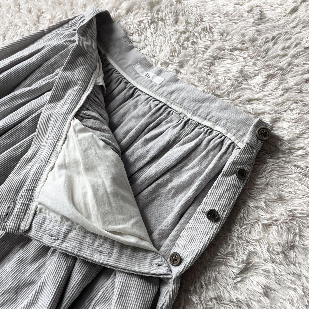 45R 美品 コールピケスカート 2 ライトグレー