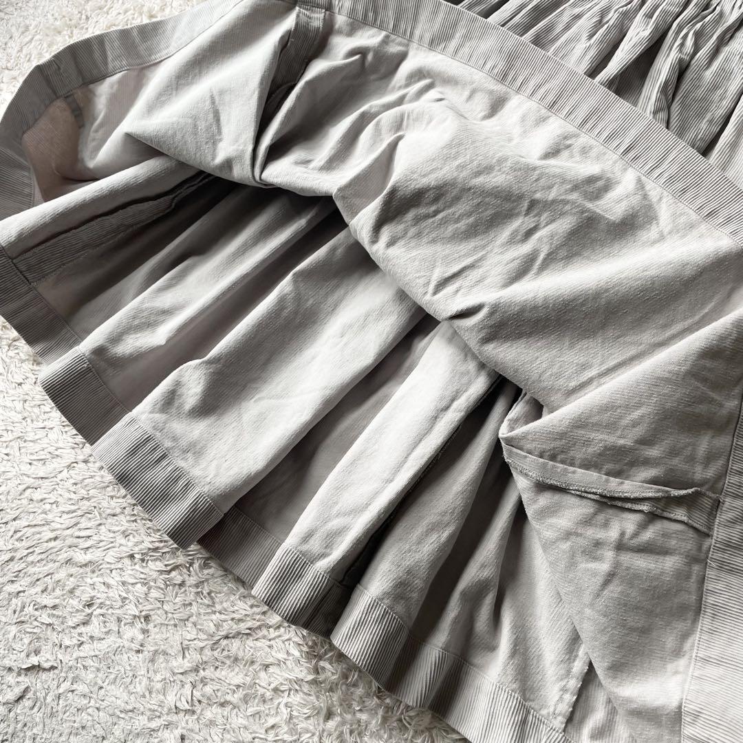 45R 美品 コールピケスカート 2 ライトグレー