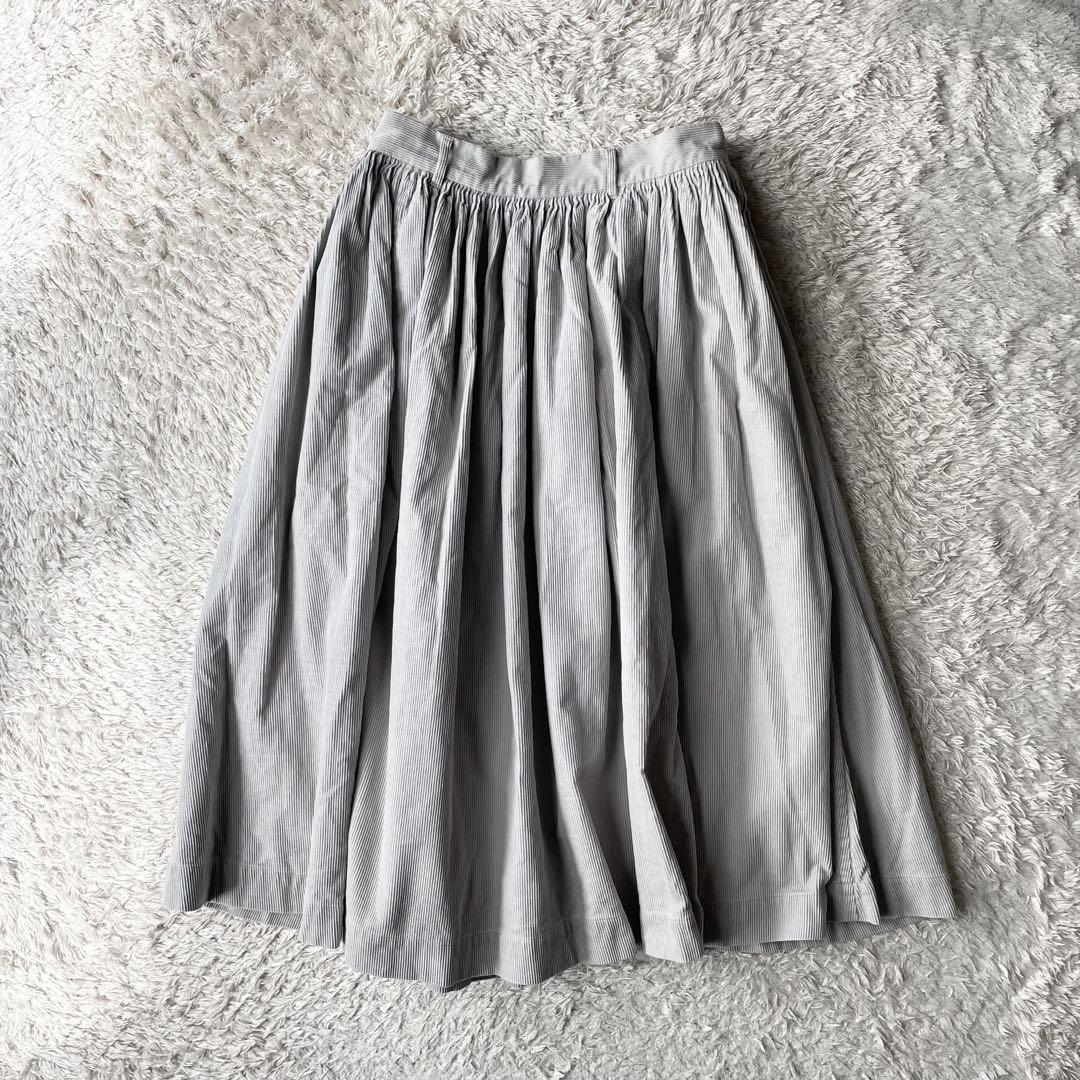 45R 美品 コールピケスカート 2 ライトグレー