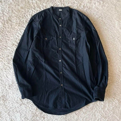 45R 美品 サテンスタンドイースタンシャツ 2 ネイビー