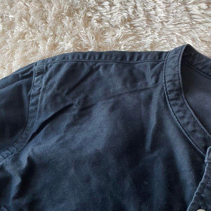 45R 美品 サテンスタンドイースタンシャツ 2 ネイビー